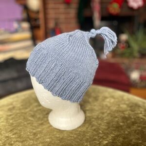Hand made Blue Knit Kids Hat